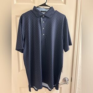 Greyson Dark Blue Men's Polo with White Dots